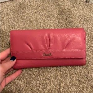 Coral Coach checkbook wallet